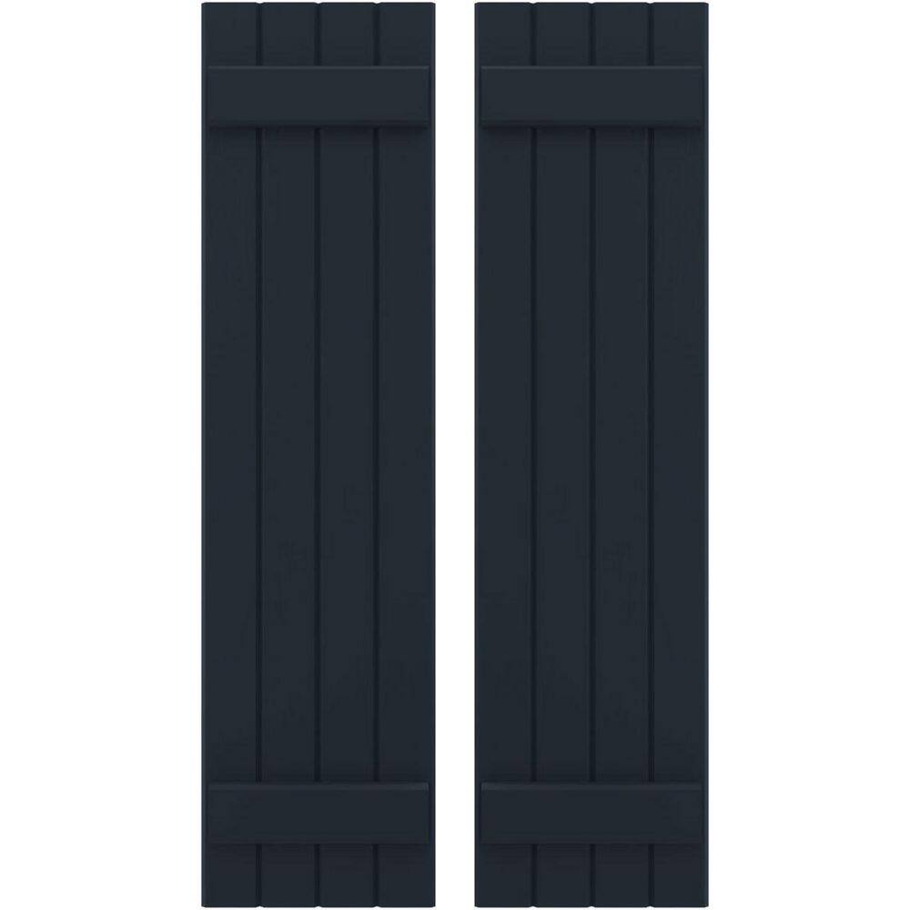 14 in. W x 64 in. H Americraft 4 Board Exterior Real Wood Joined Board and Batten Shutters Starless Night Blue price history on PriceWatchPro