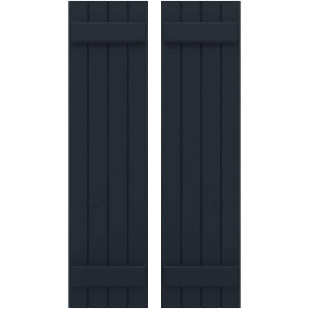 14 in. W x 82 in. H Americraft 4-Board Exterior Real Wood Joined Board and Batten Shutters in Starless Night Blue price history on PriceWatchPro