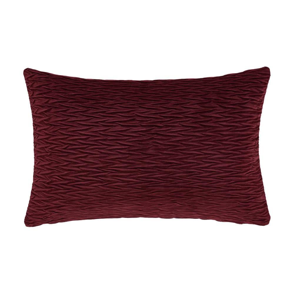 Toulhouse Ripple Red Polyester Lumbar Decorative Throw Pillow Cover 14 x 40