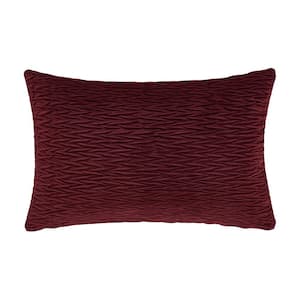 Toulhouse Ripple Red Polyester Lumbar Decorative Throw Pillow Cover 14 x 40 in.