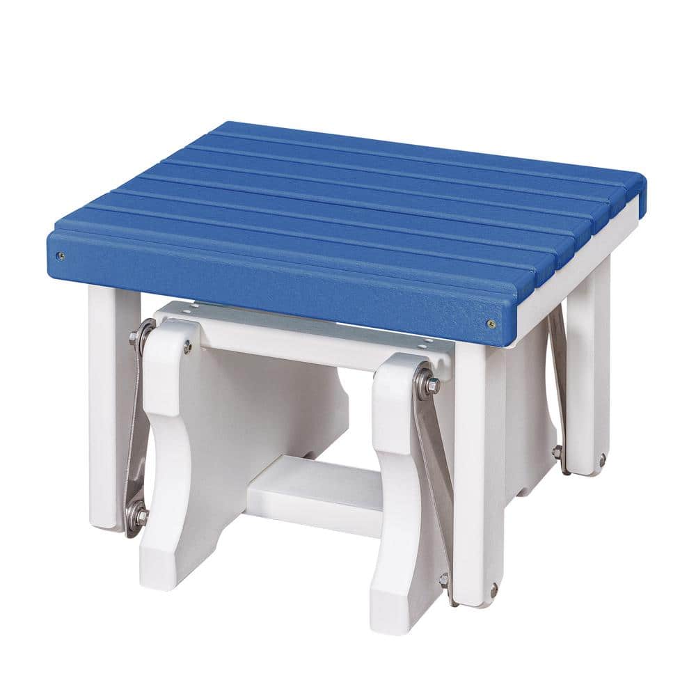 Adirondack Series White Frame High Density Plastic Outdoor Gliding Ottoman