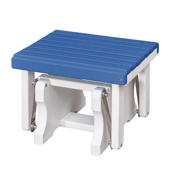 American Furniture Classics Adirondack Series White Frame High Density Plastic Outdoor Gliding Ottoman