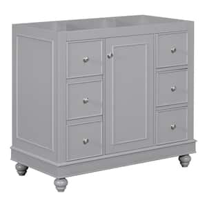 36 in. W x 17.8 in. D x 32.9 in. H Bath Vanity Cabinet without Top in Gray