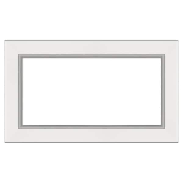 Amanti Art Eva White Silver 29 in. x 17 in. Polystyrene Framed Dry Erase Magnetic Memo Board