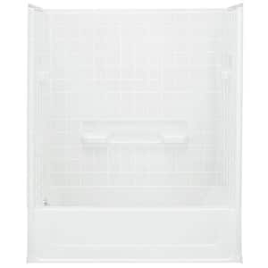 All Pro 60 in. x 30 in. x 72-3/4 in. Bath and Shower Kit with Left-Hand Drain in White