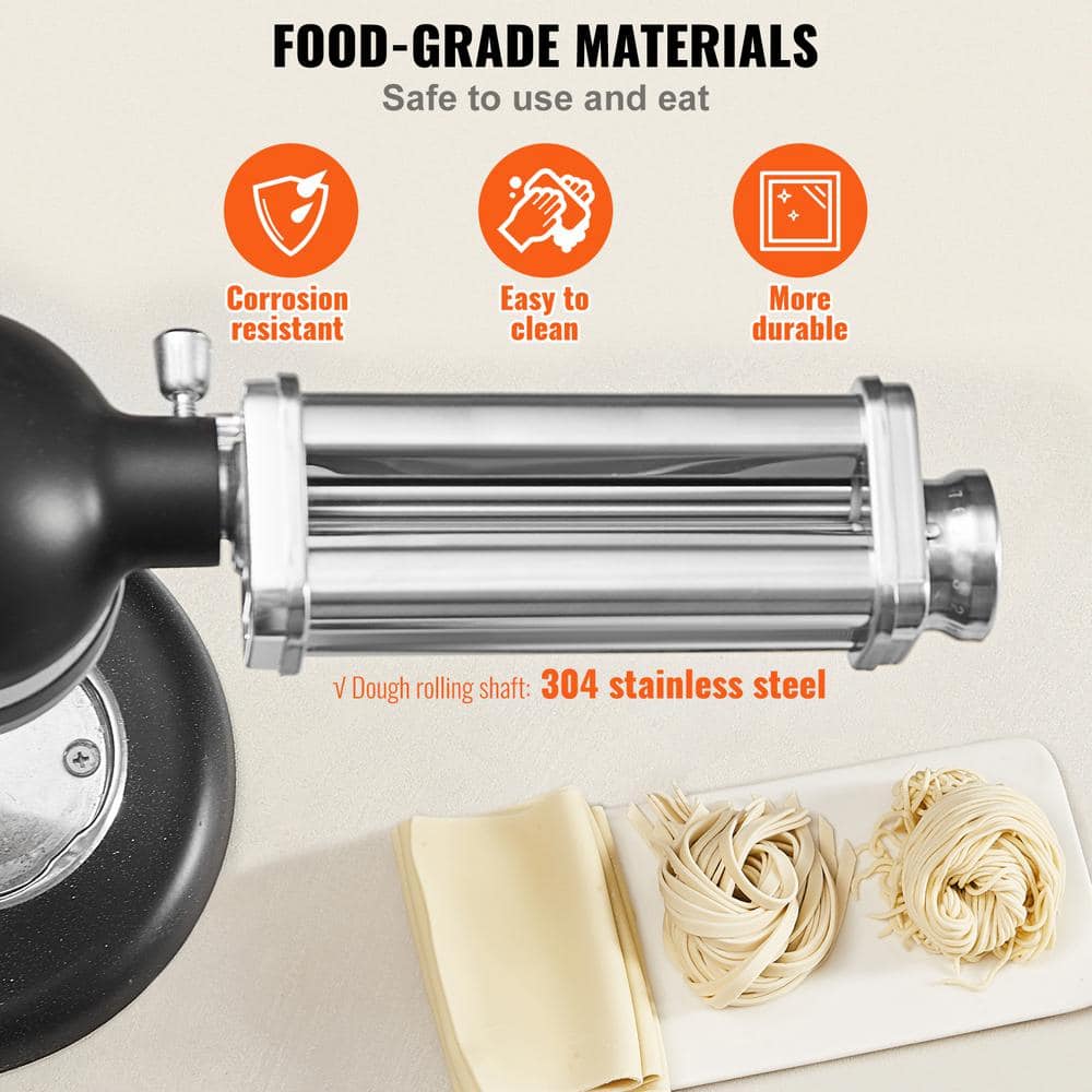 Stainless Steel Pasta Roller Attachment for KitchenAid Stand Mixer