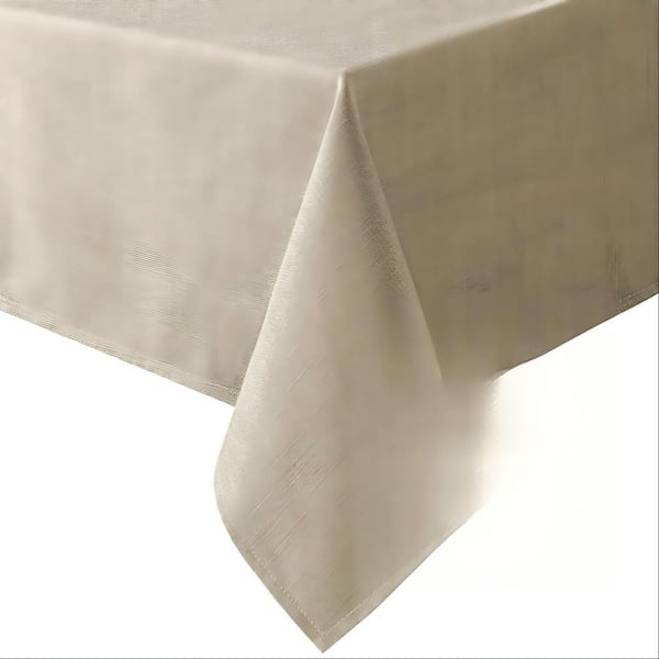 60 in. x 120 in. Linen Textured Table Cloths, Spill-Proof Waterproof Table Cover for Dining, Taupe