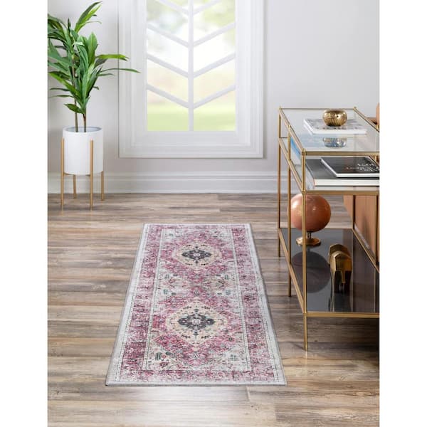 Yara Yash Light Coral Pink 2 ft. x 6 ft. 1 in. Area Rug