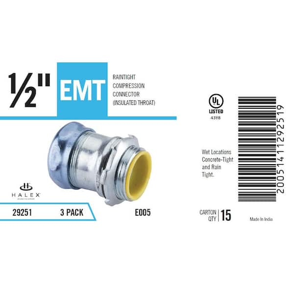 Halex 1/2 in. Non-Metallic Raceway Box/Fitting/Kit Cable Connectors  (5-Pack) 27515 - The Home Depot