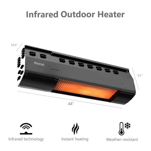 Rinnai 2150 SE 35,000 BTU Infrared Liquid Propane Overhead Patio Space Heater in Black