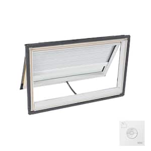 44-1/4 in. x 26-7/8 in. Solar Powered Venting Deck Mount Skylight w/ Laminated Low-E3 Glass, White Room Darkening Shade