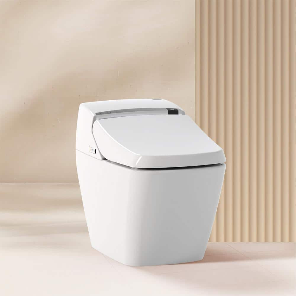 VOVO Stylement Tankless Smart One Piece Bidet Toilet Square In White ...