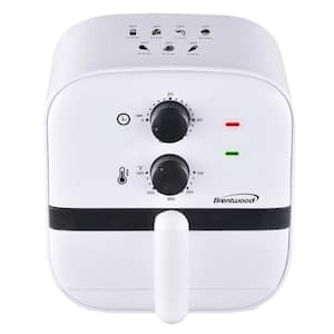 1 qt. White Small Electric Air Fryer with Built-in Timer and Temp Control