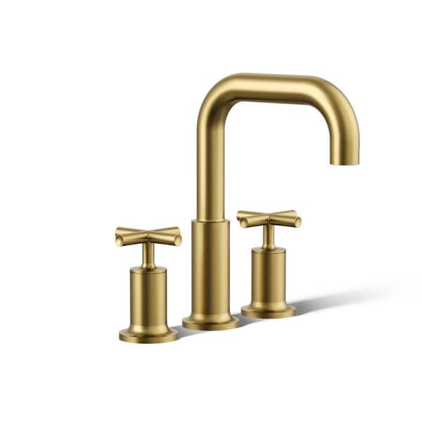 Purist 2 Handle Tub Deck Mount Roman Tub Faucet in Vibrant Brushed Moderne Brass