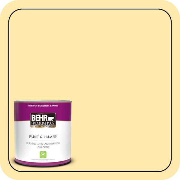 BEHR PREMIUM PLUS 1 qt. #P290-2 Sweet as Honey Eggshell Enamel Low Odor Interior Paint & Primer