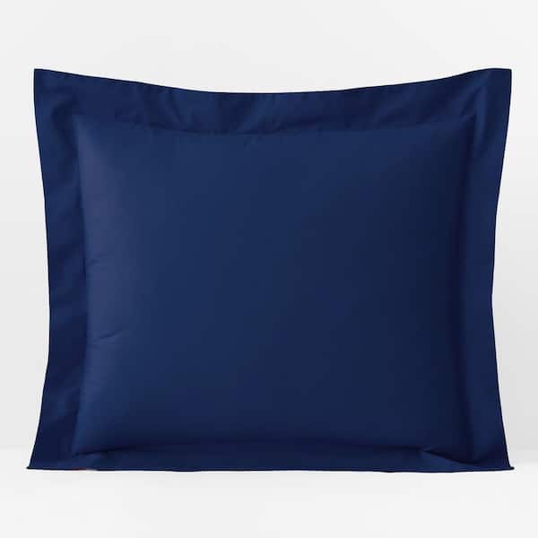 The Company Store Company Essentials Navy Organic Cotton Percale Euro Sham