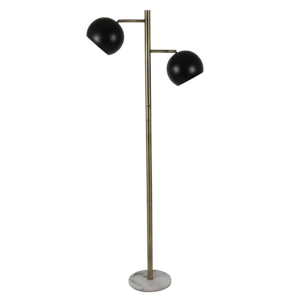 Decor Therapy Morris 62 In Brass And, Marble Floor Lamp