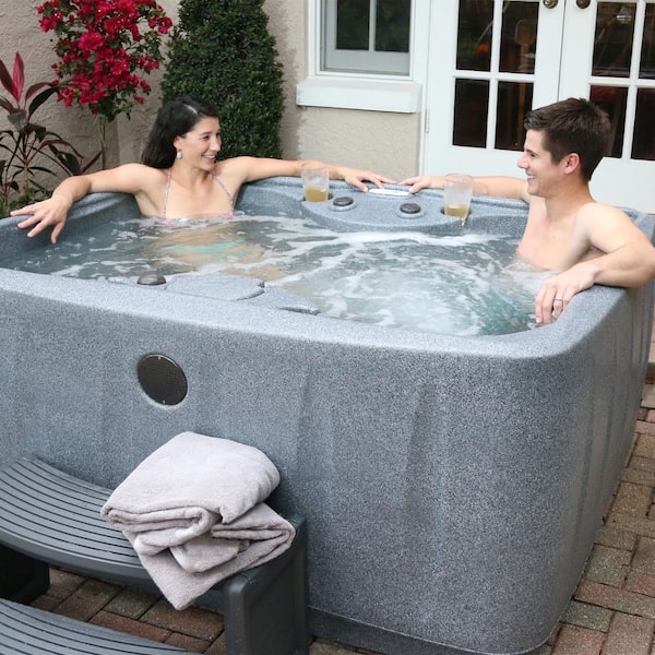 Aquarest Spas Select 150 4 Person Plug And Play Hot Tub With 12 Stainless Jets And Led Waterfall