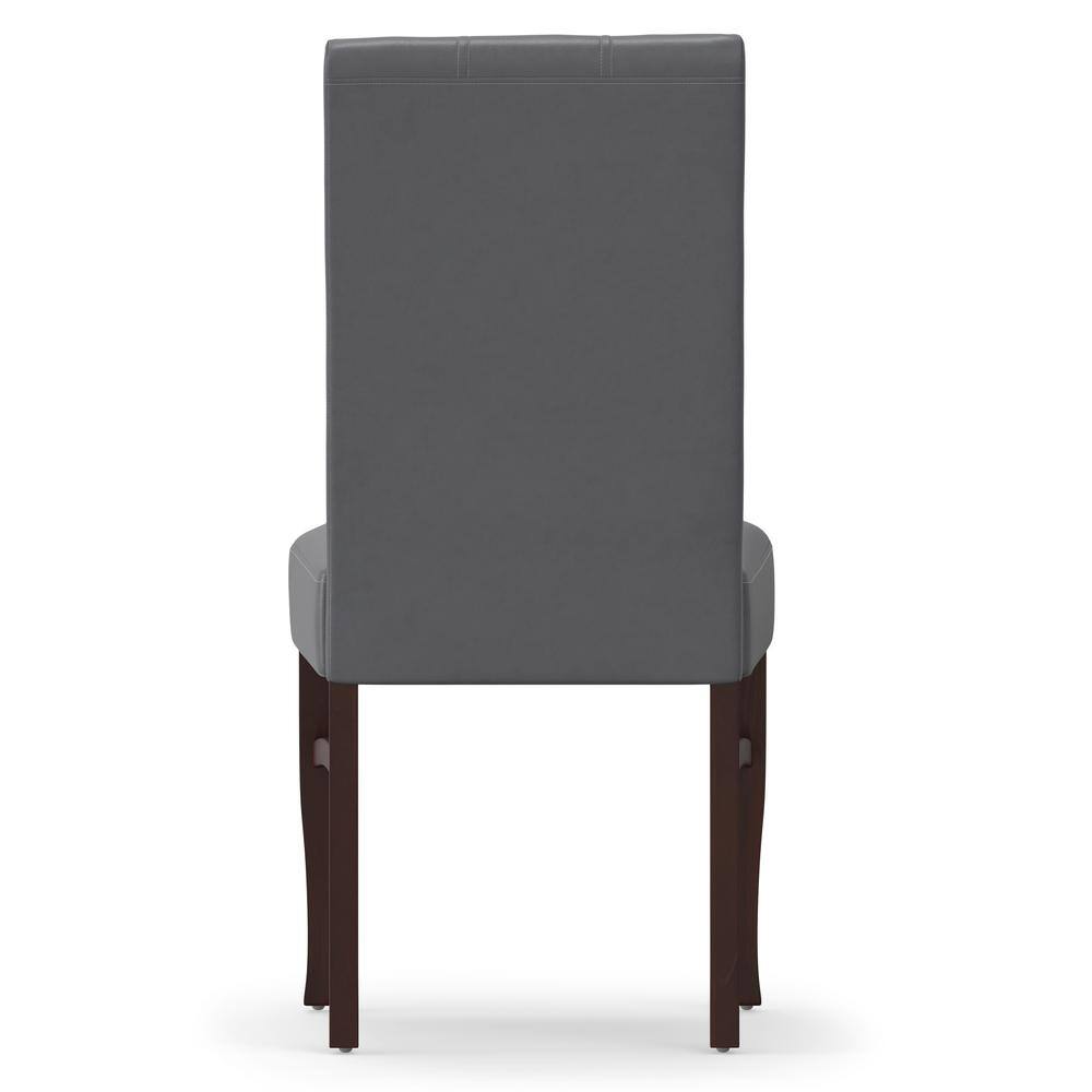 Stone Gray Faux Leather Upholstered Parsons Dining Side Chair