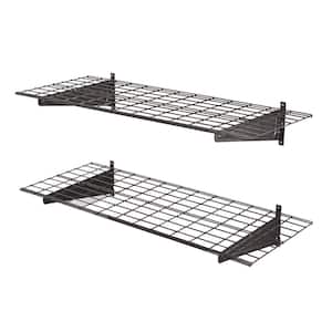2-Pack Steel Garage Wall Shelves in Silver Vein (18 in. x 48 in.)