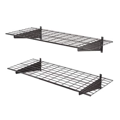 Muscle Rack 18 In X 48 Steel Garage Wall Shelving Silver Vein 2 Pack Hws4818 2pksv The Home Depot Steel Garage Wall Shelving, Best Wall Shelves For Garage