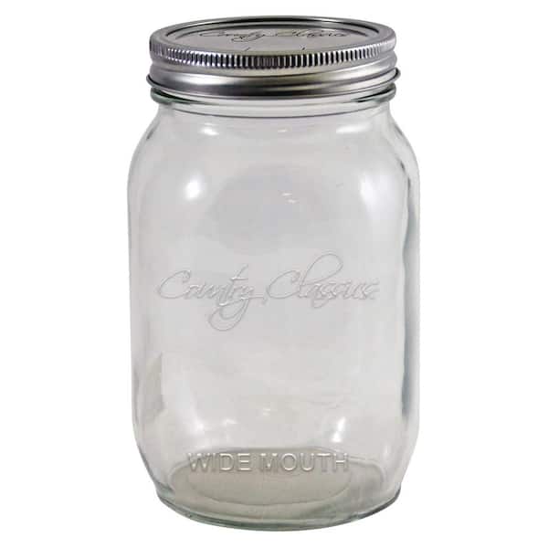 Ball Mason Jars Wide Mouth with Non Slip Jar Opener - Set of 4, 32 oz