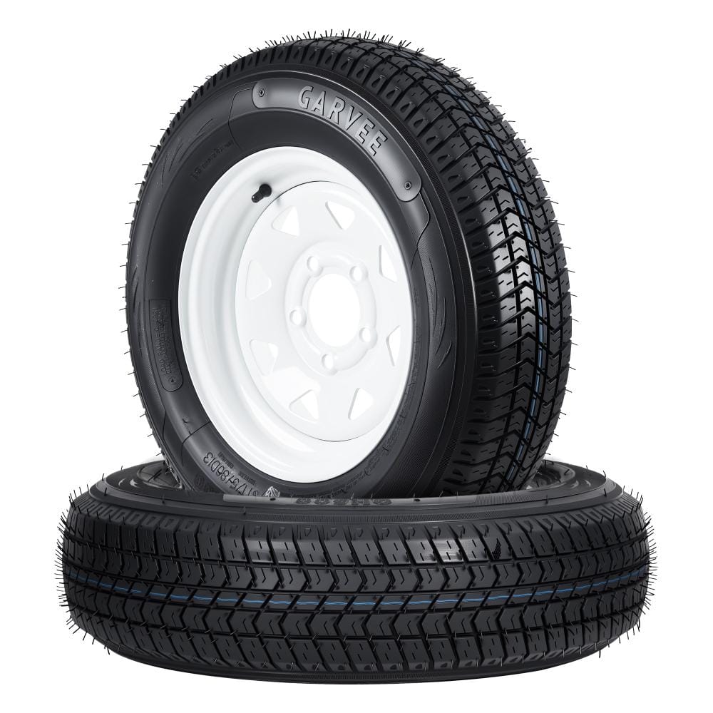 "2-Pack ST175/80D13 Trailer Tires with 13"" White Rims, 5 Lug on 4.5"" Bolt Pattern, 6PR Load Range C" price history on PriceWatchPro