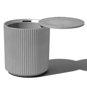 Round Grey Plastic 21 in. H Outdoor Cooler Side table