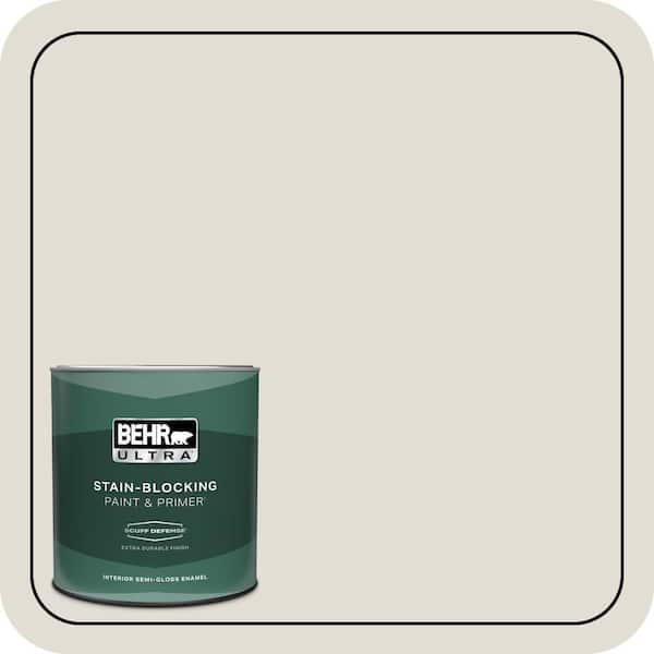 BEHR ULTRA 1 qt. #N220-1 Spun Wool Extra Durable Semi-Gloss Enamel Interior Paint & Primer
