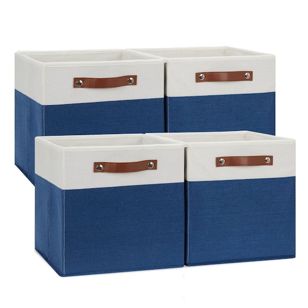 Unbranded Blue 12 in. x 12 in. Cardboard Decorative Basket Set of 4