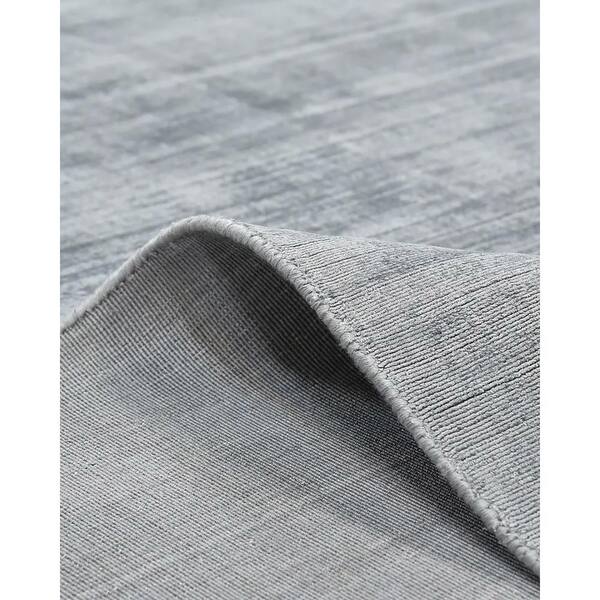 Solo Rugs Milo Contemporary Solid Steel 9 ft. x 12 ft. Hand