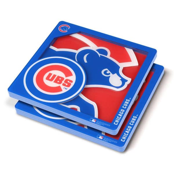 MLB Chicago Cubs 3D Logo 2-Piece Assorted Colors Acrylic Coasters
