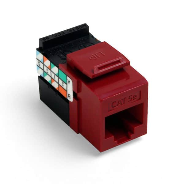 Leviton QuickPort GigaMax CAT 5e T568A/B Wiring Connector, Red 5G108-RR5