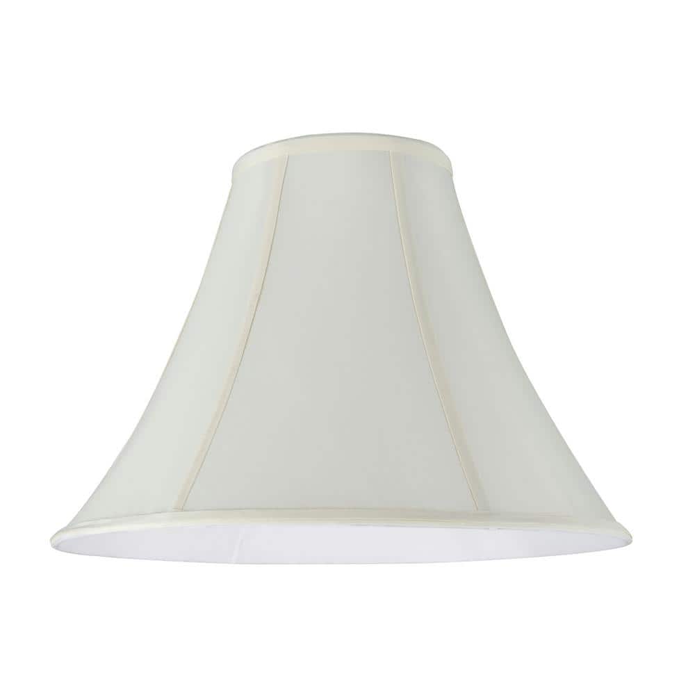 Off-White Faux Silk Bell Lamp Shade, 16-inch