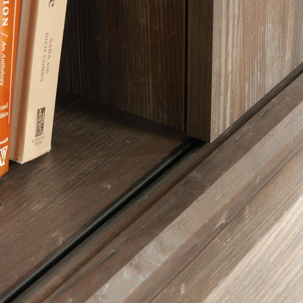 Pebble Pine Farmhouse TV Credenza with Sliding Doors