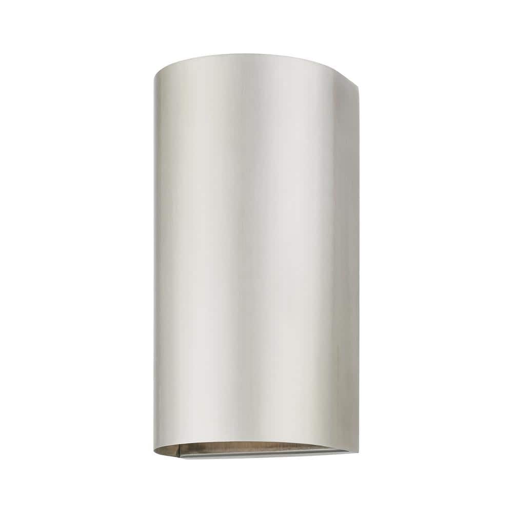 Brushed Nickel 1-Light Outdoor Wall Sconce, Dark Sky Compliant