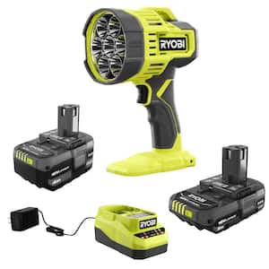 ONE+ 18V Lithium-Ion Kit with 2.0 Ah and 4.0 Ah Batteries, Charger, and ONE+ 18V Cordless LED Spotlight