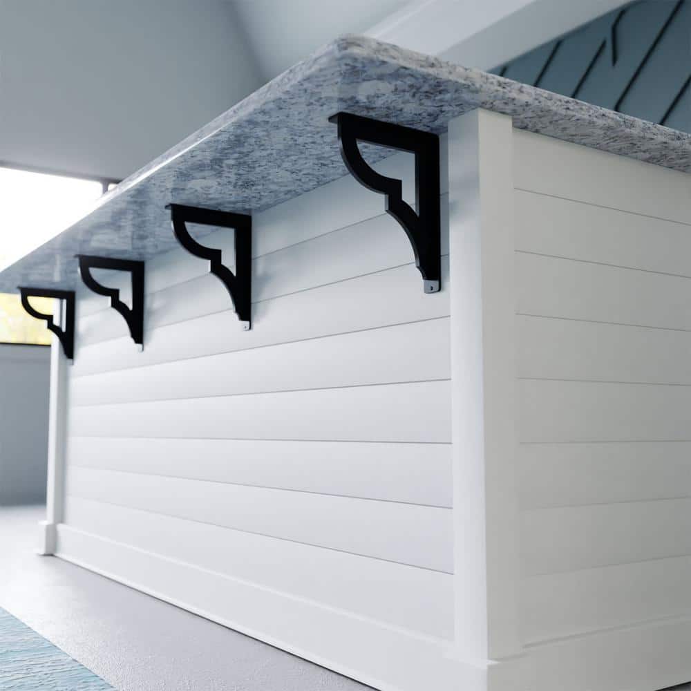 Bradford Black Powder Coated Wrought Iron Countertop Bracket