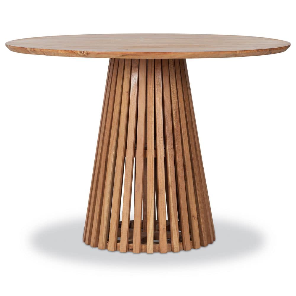 Poly and Bark Gigi 46 in. Round Natural Wood with Wood Frame Seats 4 (4