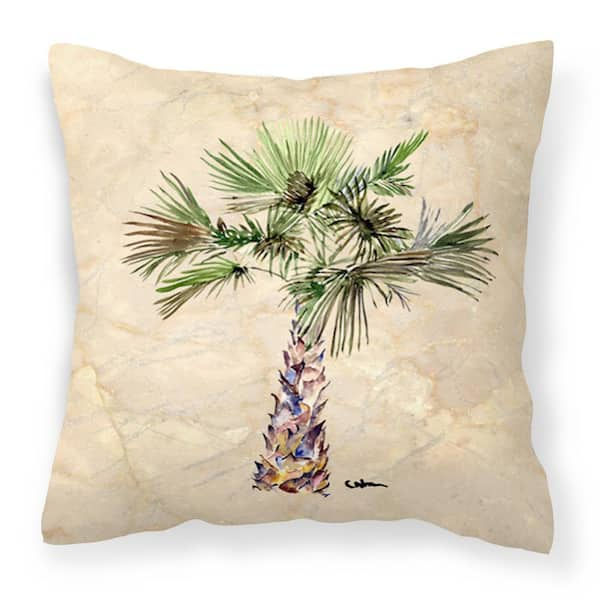 Caroline's Treasures 14 in. x 14 in. Multi-Color Lumbar Outdoor Throw Pillow Palm Tree