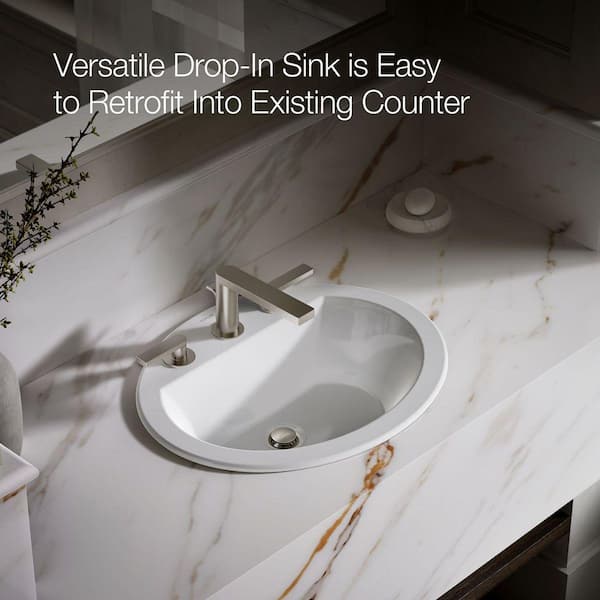 KOHLER Bryant 20-1/4 in. Oval Drop-In Vitreous China