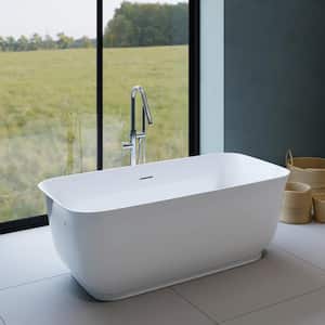 Mina 67 in. x 31.5 in. Soaking Bathtub with Middle Drain in White/Gloss