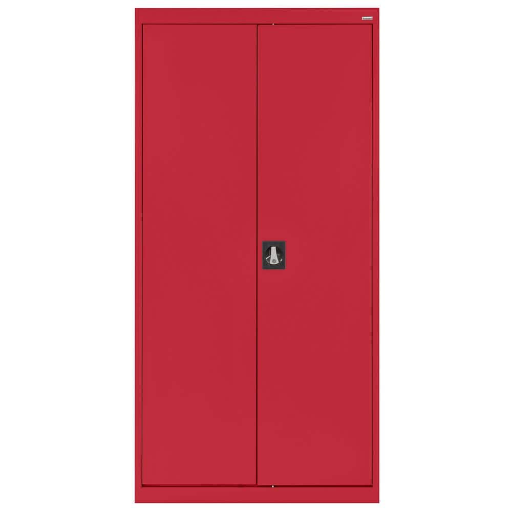 Heavy Duty Red Steel Freestanding Lockable Office Cabinet with Adjustable Shelving