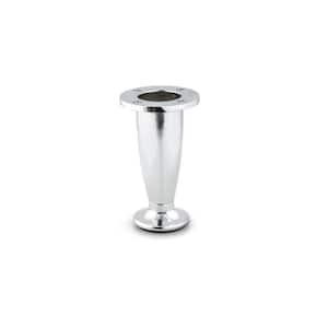 4 in. (102 mm) Chrome Metal Round Contemporary Furniture Leg with Leveling Glide