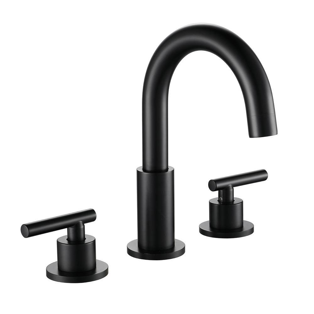 8 in. Widespread 2-Handle Bathroom Faucet in Matte Black