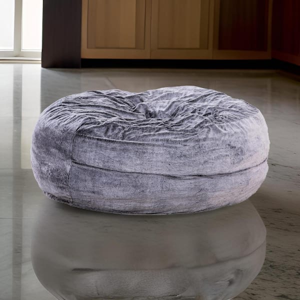 Gray Polyester Foam Filling Medium Bean Bag