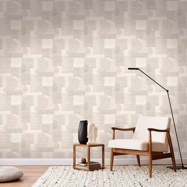 Geo Rhythm White Wallpaper Sample