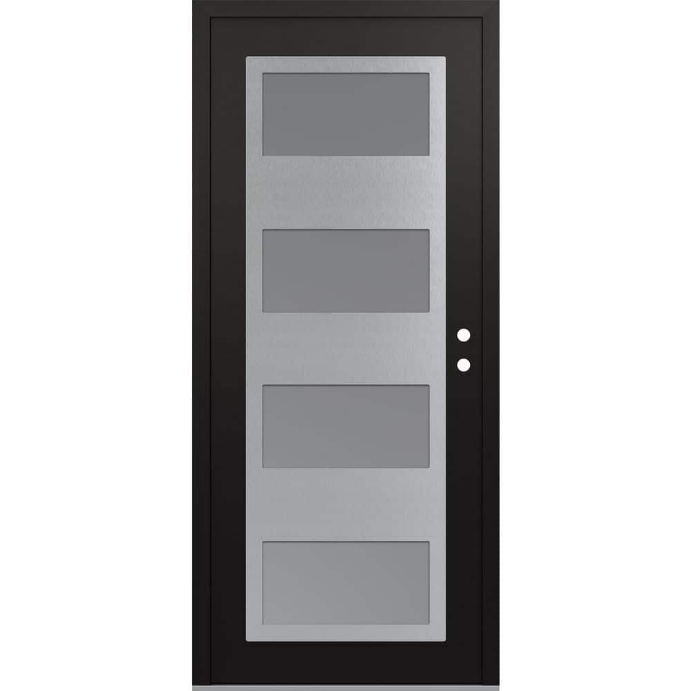 C2 36 in. x 80 in. Silver P Left-Hand/Inswing Frosted Glass Black/White Steel Prehung Front Door price history on PriceWatchPro