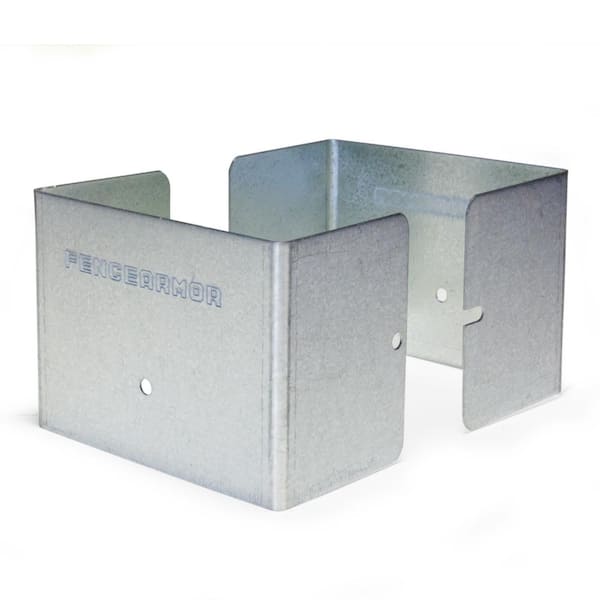 Fence Armor Galvanized Steel Fence Post Guard 4 in. L x 4 in. W x 3 in. H for Wood or Vinyl