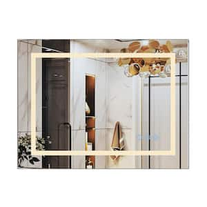 Anky 48 in. W x 36 in. H Rectangular Frameless Wall Mounted LED Bathroom Vanity Mirror